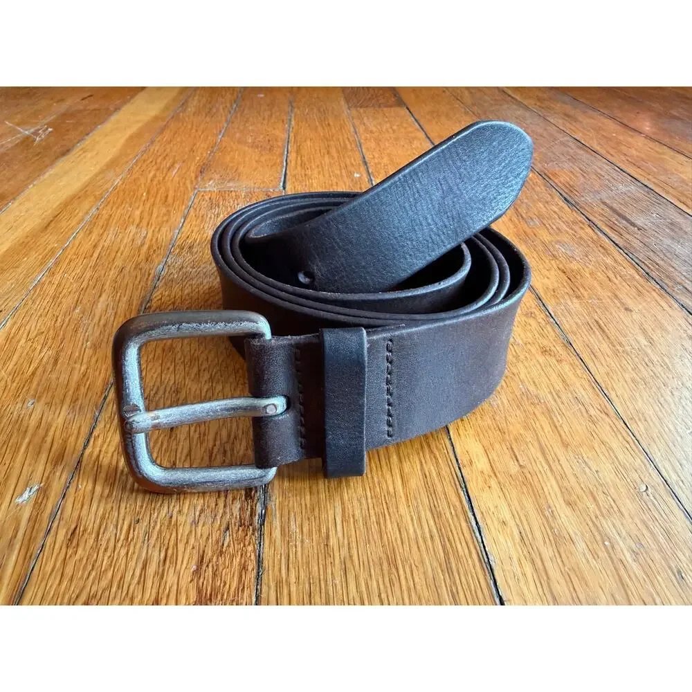 OLD NAVY Distressed Dark Brown Leather Belt Mens sz XL